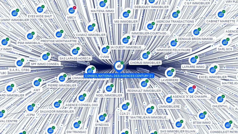Cartographie gratuite de CONSEIL NATIONAL DES AGENCES CENTURY 21